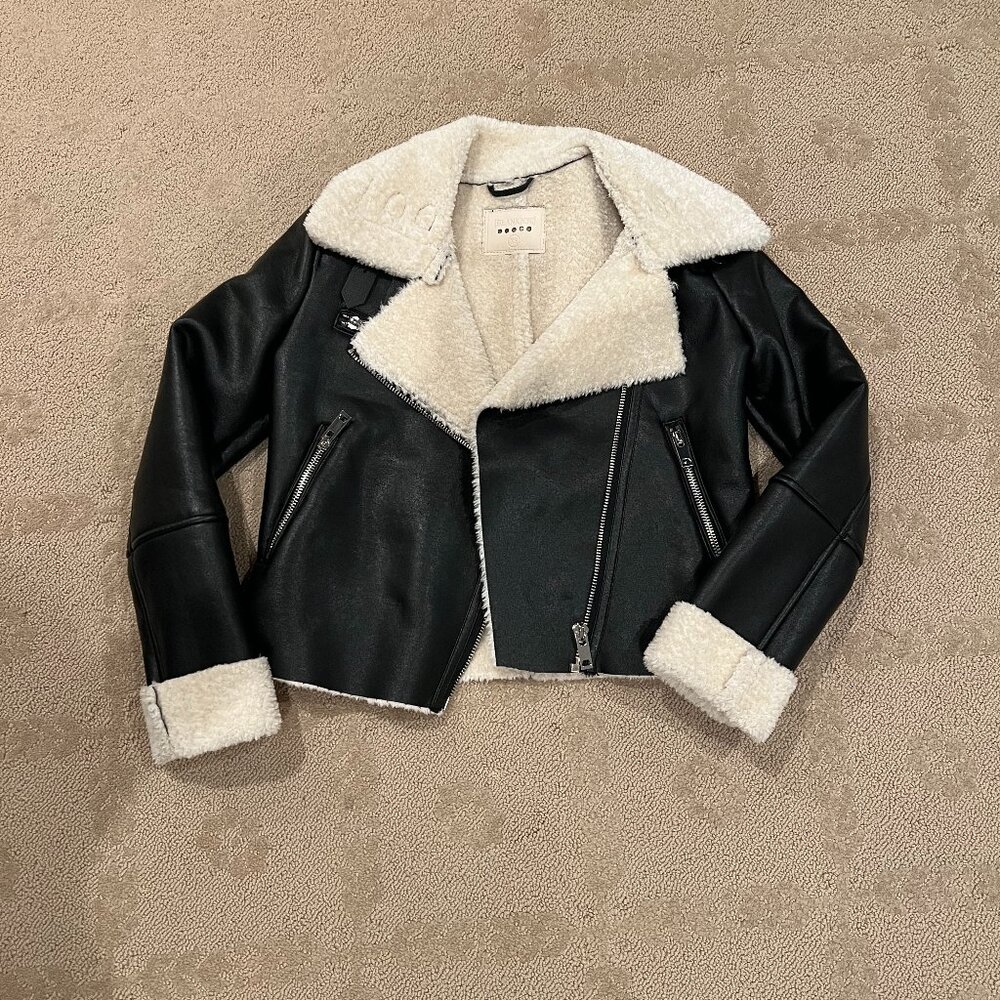 BLANK NYC Sherpa Bonded Leather Jacket